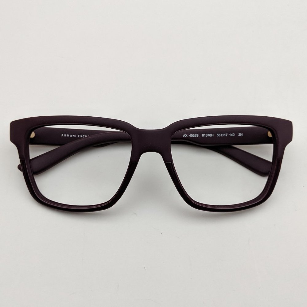 Armani Exchange Men's Matte Dark Purple Square Sunglasses